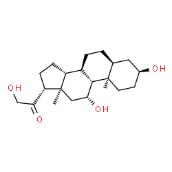 ChemSpider 2D Image | (3beta,5alpha,8alpha,9beta,10alpha,11alpha,13alpha,14beta,17alpha)-3,11,21-Trihydroxypregnan-20-one | C21H34O4