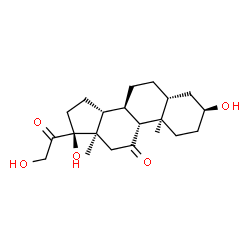 ChemSpider 2D Image | (3beta,5beta,8alpha,9beta,10alpha,13alpha,14beta,17alpha)-3,17,21-Trihydroxypregnane-11,20-dione | C21H32O5