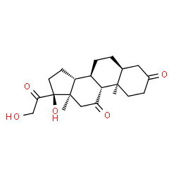 ChemSpider 2D Image | (5alpha,8alpha,9beta,10alpha,13alpha,14beta,17alpha)-17,21-Dihydroxypregnane-3,11,20-trione | C21H30O5