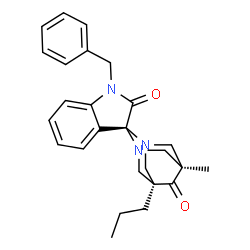 ChemSpider 2D Image | (2r,5r,7r)-1'-Benzyl-5-methyl-7-propyl-6H-spiro[1,3-diazatricyclo[3.3.1.1~3,7~]decane-2,3'-indole]-2',6(1'H)-dione | C26H29N3O2