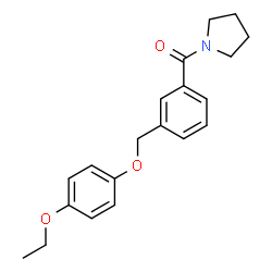 ChemSpider 2D Image | {3-[(4-Ethoxyphenoxy)methyl]phenyl}(1-pyrrolidinyl)methanone | C20H23NO3