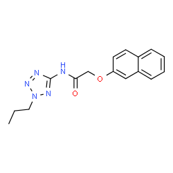 ChemSpider 2D Image | 2-(2-Naphthyloxy)-N-(2-propyl-2H-tetrazol-5-yl)acetamide | C16H17N5O2