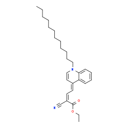 ChemSpider 2D Image | Ethyl (2Z,4E)-2-cyano-4-(1-dodecyl-4(1H)-quinolinylidene)-2-butenoate | C28H38N2O2