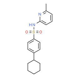 ChemSpider 2D Image | 4-Cyclohexyl-N-(6-methyl-2-pyridinyl)benzenesulfonamide | C18H22N2O2S