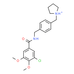 ChemSpider 2D Image | 1-(4-{[(3-Chloro-4,5-dimethoxybenzoyl)amino]methyl}benzyl)pyrrolidinium | C21H26ClN2O3