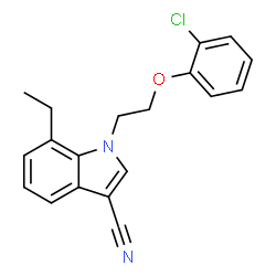ChemSpider 2D Image | 1-[2-(2-Chlorophenoxy)ethyl]-7-ethyl-1H-indole-3-carbonitrile | C19H17ClN2O