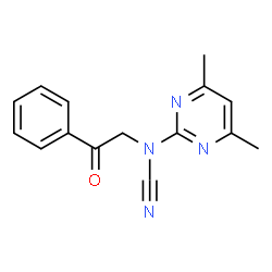 ChemSpider 2D Image | (4,6-Dimethyl-2-pyrimidinyl)(2-oxo-2-phenylethyl)cyanamide | C15H14N4O