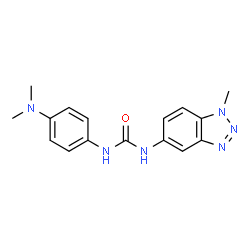 ChemSpider 2D Image | 1-[4-(Dimethylamino)phenyl]-3-(1-methyl-1H-benzotriazol-5-yl)urea | C16H18N6O
