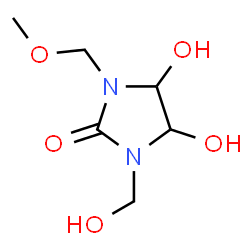 ChemSpider 2D Image | 4,5-Dihydroxy-1-(hydroxymethyl)-3-(methoxymethyl)-2-imidazolidinone | C6H12N2O5