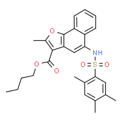 ChemSpider 2D Image | Butyl 2-methyl-5-{[(2,4,5-trimethylphenyl)sulfonyl]amino}naphtho[1,2-b]furan-3-carboxylate | C27H29NO5S