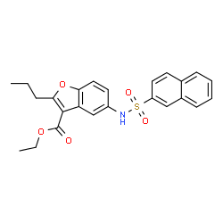 ChemSpider 2D Image | Ethyl 5-[(2-naphthylsulfonyl)amino]-2-propyl-1-benzofuran-3-carboxylate | C24H23NO5S