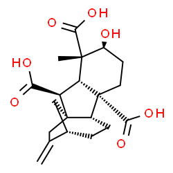 ChemSpider 2D Image | (1alpha,2beta,4aalpha,4bbeta,7beta,10beta)-2-Hydroxy-1-methyl-8-methylenegibbane-1,4a,10-tricarboxylic acid | C20H26O7