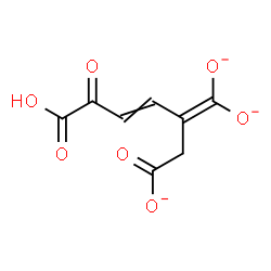 ChemSpider 2D Image | 6-Carboxy-3-(dioxidomethylene)-6-oxo-4-hexenoate | C8H5O7