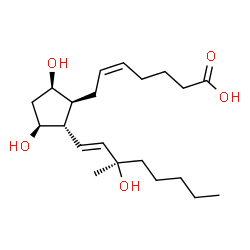 ChemSpider 2D Image | (5Z,8beta,9beta,11beta,12alpha,13E,15R)-9,11,15-Trihydroxy-15-methylprosta-5,13-dien-1-oic acid | C21H36O5