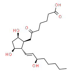 ChemSpider 2D Image | (8beta,9beta,11beta,12alpha,13E,15R)-9,11,15-Trihydroxy-6-oxoprost-13-en-1-oic acid | C20H34O6