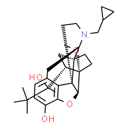 ChemSpider 2D Image | (5beta,13alpha,18S)-17-(Cyclopropylmethyl)-18-(2-hydroxy-3,3-dimethyl-2-butanyl)-6-methoxy-18,19-dihydro-4,5-epoxy-6,14-ethenomorphinan-3-ol | C29H41NO4