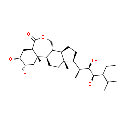 ChemSpider 2D Image | (3aR,5R,6S,7aS,7bR,9aR,10S,12aR,12bR)-10-[(2R,3R,4R,5R)-5-Ethyl-3,4-dihydroxy-6-methyl-2-heptanyl]-5,6-dihydroxy-7a,9a-dimethylhexadecahydro-3H-benzo[c]indeno[5,4-e]oxepin-3-one | C29H50O6