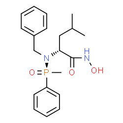 ChemSpider 2D Image | N~2~-Benzyl-N-hydroxy-N~2~-[(R)-methyl(phenyl)phosphoryl]-D-leucinamide | C20H27N2O3P