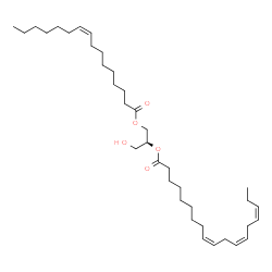 ChemSpider 2D Image | DG(16:1(9Z)/18:3(9Z,12Z,15Z)/0:0) | C37H64O5