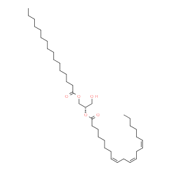 ChemSpider 2D Image | 1-palmitoyl-2-(8Z,11Z,14Z-eicosatrienoyl)-sn-glycerol | C39H70O5