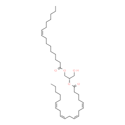 ChemSpider 2D Image | DG(16:1(9Z)/20:4(5Z,8Z,11Z,14Z)/0:0)[iso2] | C39H66O5
