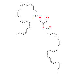 ChemSpider 2D Image | 1,2-di[(4Z,7Z,10Z,13Z,16Z,19Z)-docosahexaenoyl]-sn-glycerol | C47H68O5