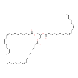 ChemSpider 2D Image | TG(16:1(9Z)/18:2(9Z,12Z)/18:2(9Z,12Z))[iso3] | C55H96O6