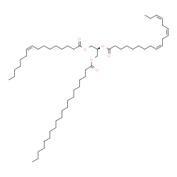 ChemSpider 2D Image | 3-[(9Z)-9-Hexadecenoyloxy]-2-[(9Z,12Z,15Z)-9,12,15-octadecatrienoyloxy]propyl icosanoate | C57H102O6