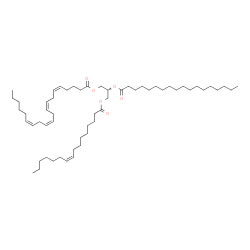 ChemSpider 2D Image | TG(16:1(9Z)/18:0/20:4(5Z,8Z,11Z,14Z))[iso6] | C57H100O6