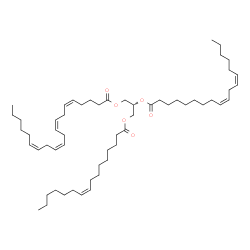 ChemSpider 2D Image | TG(16:1(9Z)/18:2(9Z,12Z)/20:4(5Z,8Z,11Z,14Z))[iso6] | C57H96O6