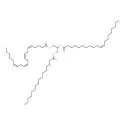 ChemSpider 2D Image | TG(16:0/20:1(11Z)/20:4(5Z,8Z,11Z,14Z))[iso6] | C59H104O6