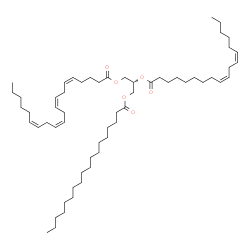 ChemSpider 2D Image | TG(18:0/18:2(9Z,12Z)/20:4(5Z,8Z,11Z,14Z))[iso6] | C59H102O6