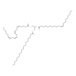 ChemSpider 2D Image | TG(18:0/20:1(11Z)/20:4(5Z,8Z,11Z,14Z))[iso6] | C61H108O6