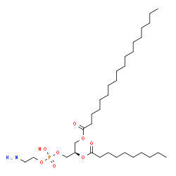 ChemSpider 2D Image | (2R)-3-{[(2-Aminoethoxy)(hydroxy)phosphoryl]oxy}-2-(decanoyloxy)propyl stearate | C33H66NO8P
