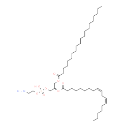 ChemSpider 2D Image | (2R)-3-{[(2-Aminoethoxy)(hydroxy)phosphoryl]oxy}-2-[(9Z,12Z)-9,12-octadecadienoyloxy]propyl icosanoate | C43H82NO8P