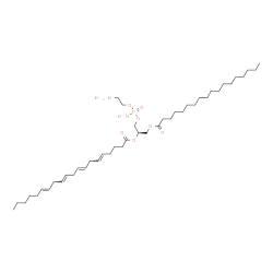 ChemSpider 2D Image | 1-octadecanoyl-2-(5E,8E,11E,14E-eicosatetraenoyl)-sn-glycero-3-phosphoethanolamine | C43H78NO8P