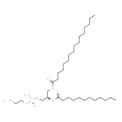 ChemSpider 2D Image | (2R)-3-{[(2-Aminoethoxy)(hydroxy)phosphoryl]oxy}-2-(dodecanoyloxy)propyl palmitate | C33H66NO8P