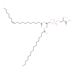 ChemSpider 2D Image | O-{Hydroxy[(2R)-2-[(11Z)-11-octadecenoyloxy]-3-(palmitoyloxy)propoxy]phosphoryl}-L-serine | C40H76NO10P