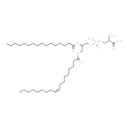ChemSpider 2D Image | O-{Hydroxy[(2S)-3-[(9Z)-9-octadecenoyloxy]-2-(palmitoyloxy)propoxy]phosphoryl}-L-serine | C40H76NO10P