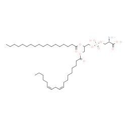ChemSpider 2D Image | O-(Hydroxy{3-[(9Z,12Z)-9,12-octadecadienoyloxy]-2-(stearoyloxy)propoxy}phosphoryl)-L-serine | C42H78NO10P