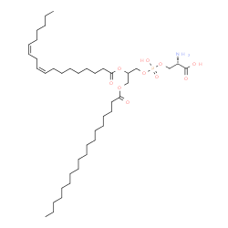 ChemSpider 2D Image | O-(Hydroxy{2-[(9Z,12Z)-9,12-octadecadienoyloxy]-3-(stearoyloxy)propoxy}phosphoryl)-L-serine | C42H78NO10P