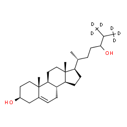 ChemSpider 2D Image | (3beta)-(26,26,26,27,27,27-~2~H_6_)Cholest-5-ene-3,24-diol | C27H40D6O2