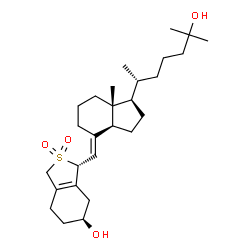 ChemSpider 2D Image | (3R,5S)-3-[(E)-{(1R,3aS,7aR)-1-[(2R)-6-Hydroxy-6-methyl-2-heptanyl]-7a-methyloctahydro-4H-inden-4-ylidene}methyl]-1,3,4,5,6,7-hexahydro-2-benzothiophene-5-ol 2,2-dioxide | C27H44O4S