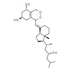 ChemSpider 2D Image | (5S,7R)-1-[(E)-{(1R,3aS,7aR)-1-[(2R,4R)-4-Hydroxy-6-methyl-2-heptanyl]-7a-methyloctahydro-4H-inden-4-ylidene}methyl]-1,4,5,6,7,8-hexahydro-2,3-benzodioxine-5,7-diol | C27H44O5