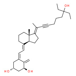 ChemSpider 2D Image | (1R,3S,5Z)-5-{(2E)-2-[(1E,3aS,7aS)-1-(8-Ethyl-8-hydroxy-3-decyn-2-ylidene)-7a-methyloctahydro-4H-inden-4-ylidene]ethylidene}-4-methylene-1,3-cyclohexanediol | C31H46O3