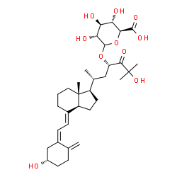 ChemSpider 2D Image | (3S,5Z,7E,23S)-3,25-Dihydroxy-24-oxo-9,10-secocholesta-5,7,10-trien-23-yl D-glucopyranosiduronic acid | C33H50O10