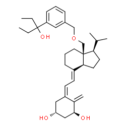 ChemSpider 2D Image | (1S,3R,5Z,7E,9xi)-18-{[3-(3-Hydroxy-3-pentanyl)benzyl]oxy}-20-methyl-9,10-secopregna-5,7,10-triene-1,3-diol | C34H50O4