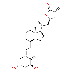 ChemSpider 2D Image | (1S,3R,5Z,7E,23R)-1,3-Dihydroxy-23,26-epoxy-9,10-secocholesta-5,7,10,25(27)-tetraen-26-one | C27H38O4
