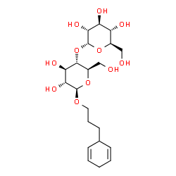 ChemSpider 2D Image | 3-(2,5-Cyclohexadien-1-yl)propyl 4-O-alpha-D-glucopyranosyl-beta-D-glucopyranoside | C21H34O11