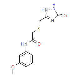 ChemSpider 2D Image | N-(3-Methoxyphenyl)-2-{[(5-oxo-2,5-dihydro-1H-1,2,4-triazol-3-yl)methyl]sulfanyl}acetamide | C12H14N4O3S